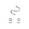 Titanium steel S-shaped nose studs, nose rings, ear studs, simple ear studs, earrings, piercing accessories, S-studs, rotating ear studs Application Scenario